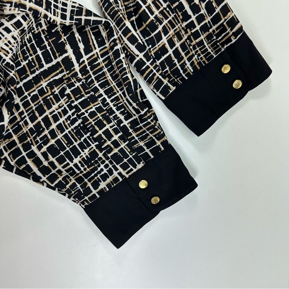 Vince Camuto Plus Size 3X Ivoryy Black Abstract Top - Picture 7 of 8